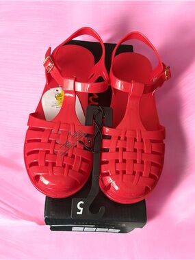 Kids Red Jelly Sandals - Comfortable Summer Shoes